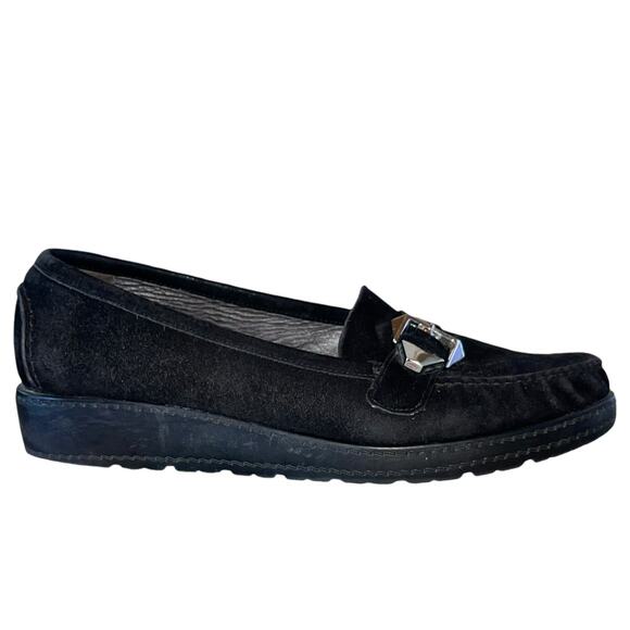 Stuart Weitzman Loafers Suede Platform Wedge - Picture 5 of 11